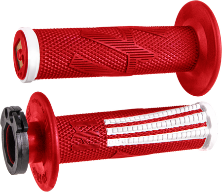 ODI Emig Pro V2 lock-on grips in red and white