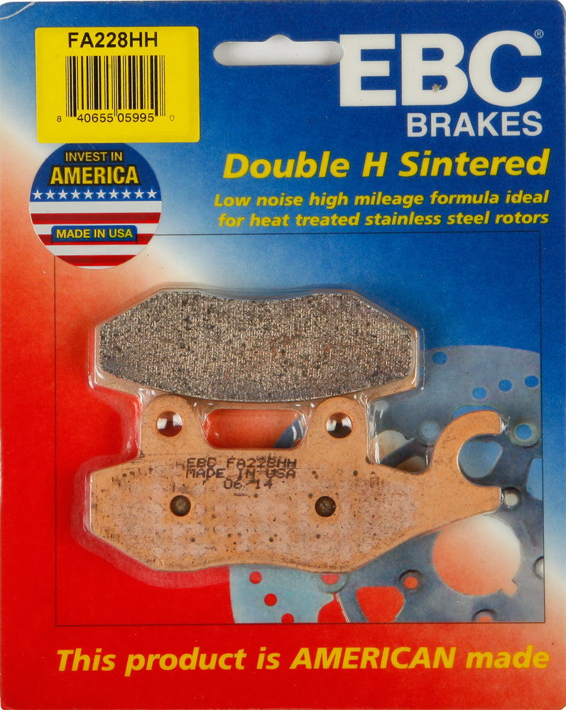 EBC FA228HH sintered front brake pads for the 2008+ Kawasaki KLR650