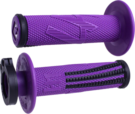 ODI Emig Pro V2 lock-on grips in purple and black