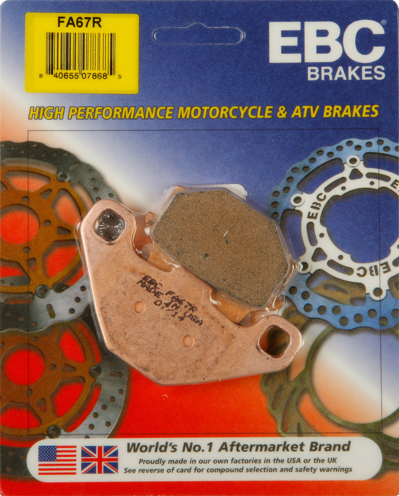 EBC FA67R sintered rear brake pads for the 1987-2007 Kawasaki KLR650