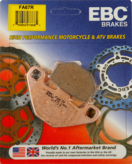 EBC FA67R sintered rear brake pads for the 1987-2007 Kawasaki KLR650