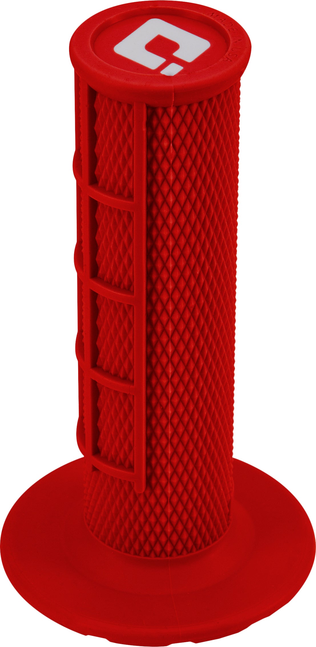 ODI half-waffle V2 lock-on grips in red