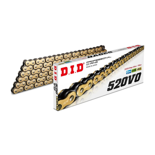DID 520VO professional O-ring chain in gold with its box