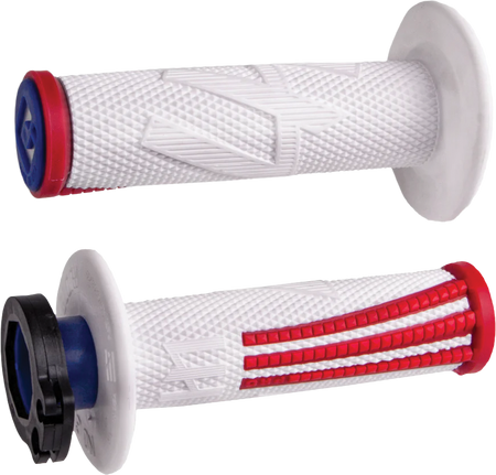 ODI Emig Pro V2 lock-on grips in Revolution red, white and blue