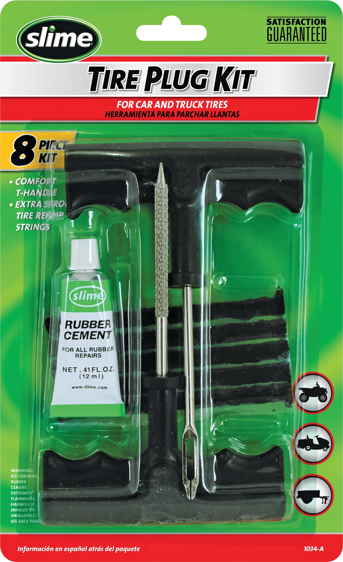 Slime T-Handle Reamer and Plugger tire plug kit, part 1034-A