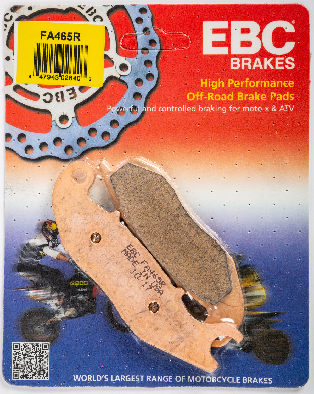 EBC FA465R sintered front brake pads for the Honda CRF250L and CRF300L