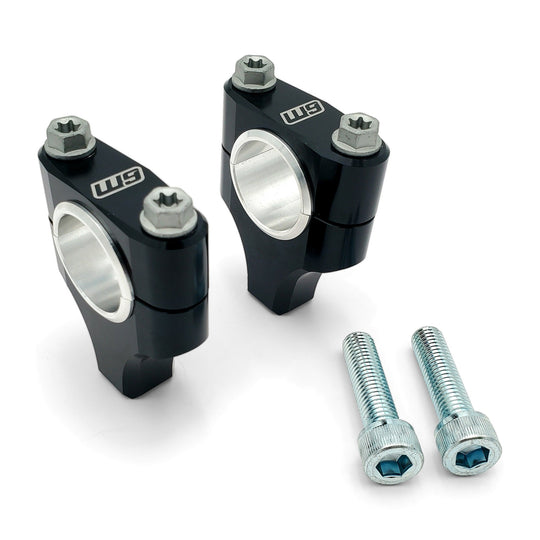 Warp 9 RFN Apollo and Beta Explorer bar mounts in black aluminum with silver shims and two bolts