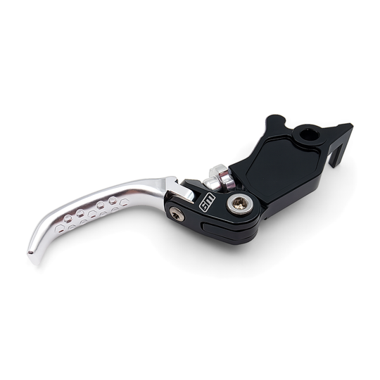 Warp 9 forged Ultra Bee brake lever with black perch, folding hinge and silver blade with octagon grip recesses