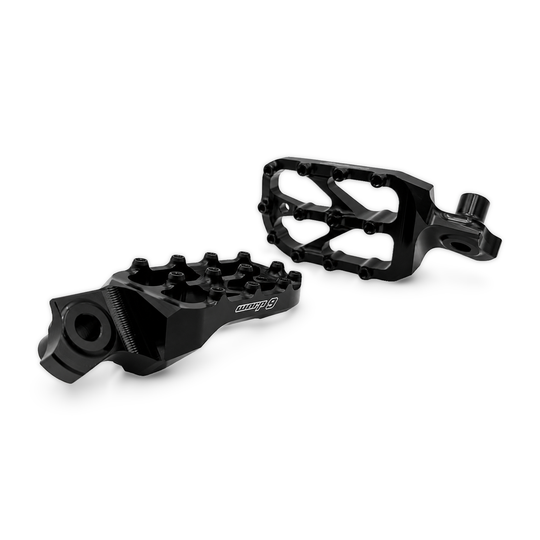 Warp 9 Elite forged aluminum foot pegs in black anodized finish