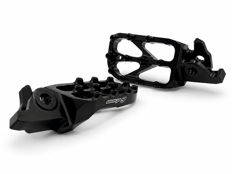Warp 9 Honda CRF250L and CRF300L Elite foot pegs in black anodized aluminum