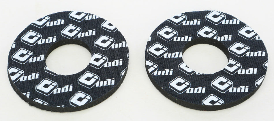 Pair of ODI grip donuts in black with white ODI logos