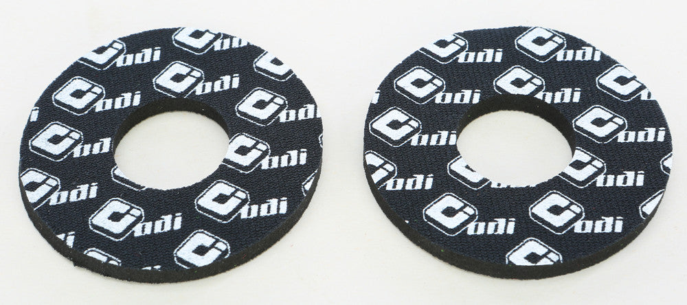 Pair of ODI grip donuts in black with white ODI logos