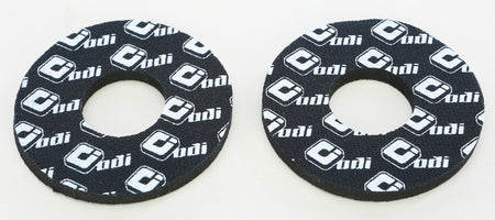 Pair of ODI grip donuts in black with white ODI logos