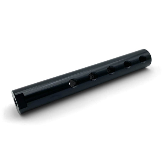 Warp 9 e-moto kickstand extension post, black anodized with adjustment holes