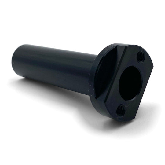 Warp 9 stem lock base nut, fender mount style, black with a two-hole fender flange