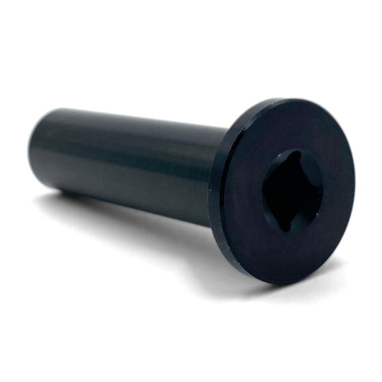Warp 9 stem lock base nut, no-fender style, black with a flat round flange