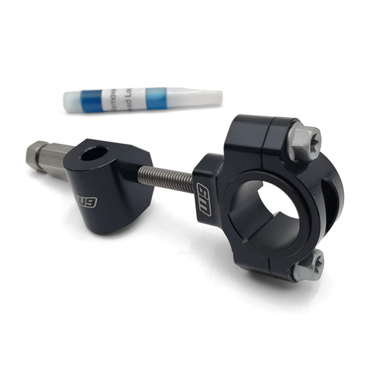 Warp 9 Ultra Bee motor adjuster in black anodized aluminum with its captive adjuster bolt and thread locker