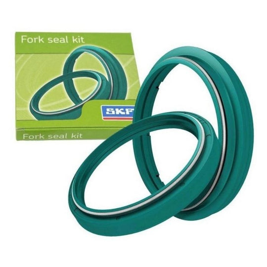 SKF 37mm fork seal kit: green oil seal and dust wiper with the SKF box