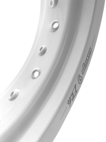 Warp 9 supermoto rim in white powder coat