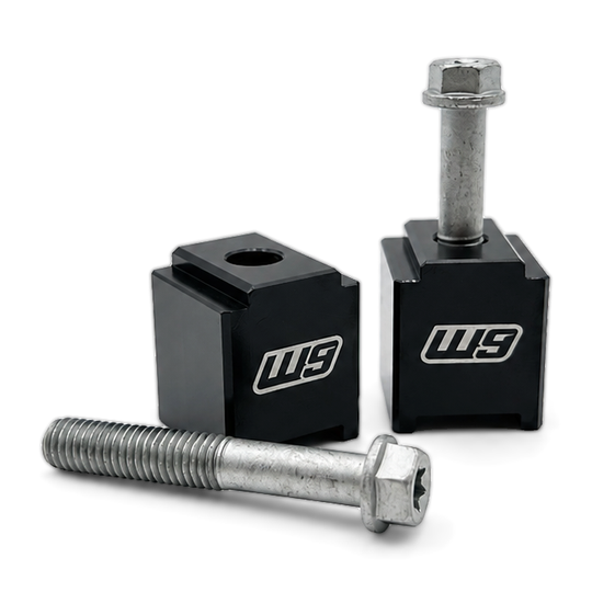 Warp 9 Talaria Komodo 1-inch bar risers, two black aluminum blocks with long bolts