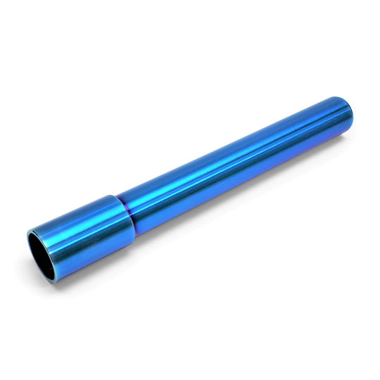 Warp 9 titanium front axle TI-AXLE41-B, burnt blue, replaces OEM 77309081000