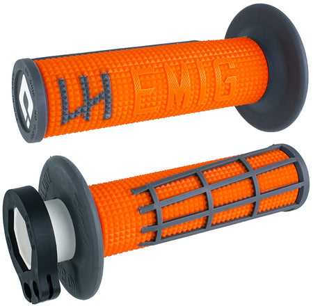 ODI Emig 2.0 V2 lock-on grips in orange and graphite