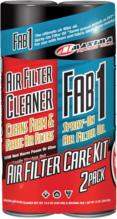 Maxima Air Filter Care Kit with Air Filter Cleaner and FAB-1 filter oil cans, part 70-799202