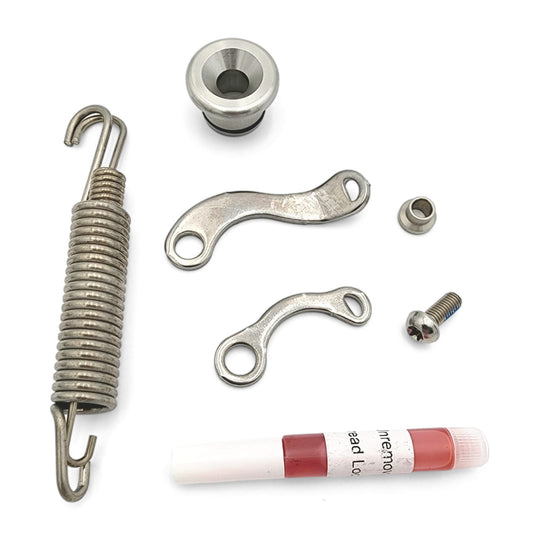 Warp 9 kickstand parts kit: spring, spring brackets, bushing, bolts and red thread lock