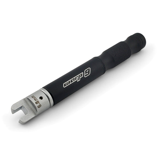 Warp 9 deluxe spoke wrench, a black knurled aluminum handle with a 6.8mm steel tip