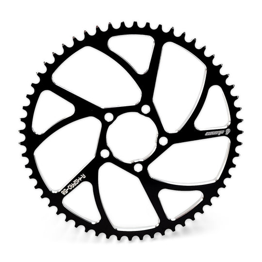 Warp 9 Rawrr and Sigma rear sprocket in black anodized aluminum with lightening cutouts