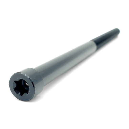 Warp 9 stem lock replacement bolt in black anodized aluminum with a T45 Torx head